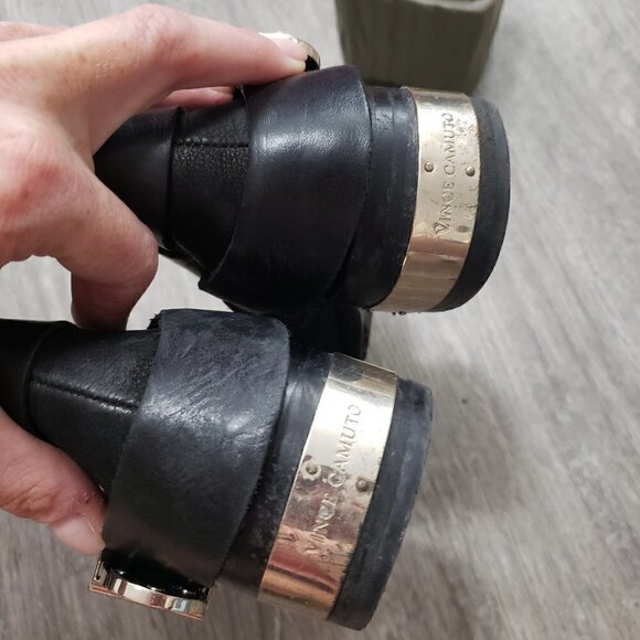 Vince Camuto Black Nubuk Leather Harness Boots 6.5 - Picture 4 of 10